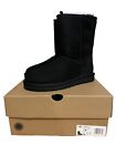 UGG Classic Short II Black Suede Fur Lined Boots Size 7 NEW IN BOX
