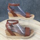 Steve Madden Sandals Womens 9M Jewell Wedge Ankle Straps Espadrille Buckle Brown