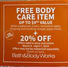 Bath & Body Works Coupon 20% off + Body Care Valid from 03/04 to 04/07