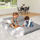 8 Pcs Modular Play Toddler Kids Children Couch Sofa Foam Playhouse Set Grey