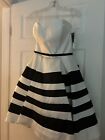Temptations Prom Pageant  Prom Girl NWT Size 2 Off White W/black Strapless Full