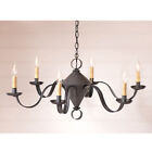 6 Arm Public House Blackened Tin Metal Chandelier By Irvins Country Tinware