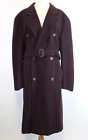 BONGARDI Deep Plum Wool Belted Oversized Overcoat Vintage Men's Size 42R - ALW