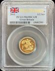 2011 GOLD GREAT BRITAIN 1/2 SOVEREIGN COIN PCGS PROOF 69 DEEP CAMEO FIRST STRIKE