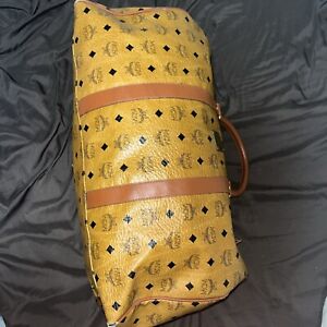 MCM duffle-type weekender bag. Authentic with logo plate/serial number. ExCond!
