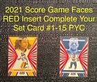 2021 SCORE FOOTBALL GAME FACE RED INSERT YOU PICK CARD #1-15 COMPLETE YOUR SET