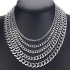 NEW 3/5/7/9/11mm Mens Titanium Steel Stainless Steel Necklace Thick Chain Silver