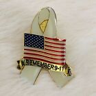 Remember 9/11 White Ribbon w/ USA American Flag Enamel Epoxy Lapel Pin