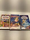 Lot of 3Walt Disney Classic Movies VHS Snow White, Pinocchio, Cinderella