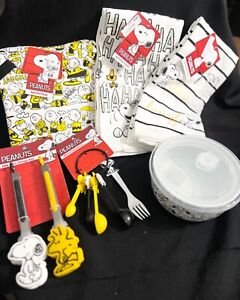 Lot Of Peanutes Snoopy and Woodstock Kitchen Items