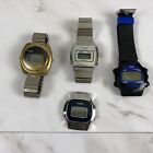 Lot of 5 Digital Watches - 4 Timex, Vintage Lot Untested Not Working See Pics