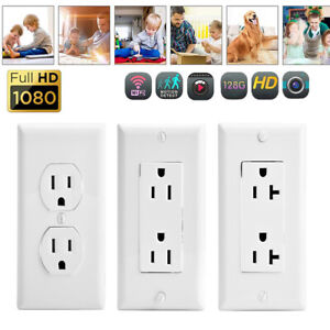 1080P HD WiFi Wall AC Functional Receptacle Outlet Home Security Mini Camera lot