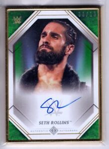 2021 Topps WWE Transcendent Auto SETH ROLLINS Gold Framed AUTOGRAPH 09/15 Green