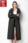 Beautiful Black EVA Womens Raincoat Waterproof Outdoor Jacket Long Hooded Poncho