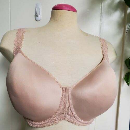 Wacoal Plus Size Bra 853395 36G Pale Pink Lace over Material on sides