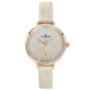 Dugena 4460924 Women's Watch Festa Petit Gala Mother-of-Pearl Gold Strap Zb Pink Date