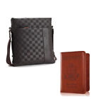 Men's Leather Crossbody Messenger Shoulder Bags Handbag Satchel With Wallet