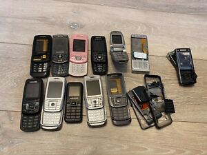 Job lot of 15x faulty phones Samsung E250 C300 J700 D900 E2250 Sony K800 W580