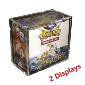 2 PACK Acrylic Display Case for Pokemon Booster Box Fabricated in USA x2