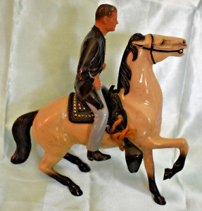 VINTAGE HARTLAND PLASTIC TOY COWBOY FIGURE & HORSE 1950's