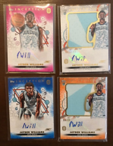 2022 Topps Inception OTE Jayden Williams Auto, Patch Lot of 4