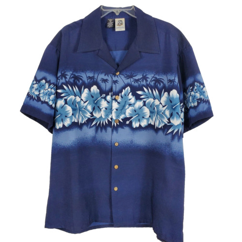 Kennington Hawaiian Shirt Vintage Cork Button Up Short Sleeve Collared Beach XL