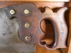 Rare Early Antique Disston No. 12 Cone Nut 8 TPI Crosscut Handsaw with 2 Etches