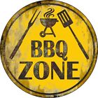 BBQ Zone Novelty Metal Circular Sign