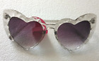 Betsey Johnson Grey Clear Oversized Cat Eye Heart Sunglasses NWT