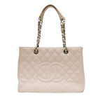 CHANEL Pink GST Grand Shopping Tote Bag Quilted Caviar Leather