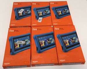 Amazon Fire 7 Kids Edition 7th Gen 16GB, 7In Bundle Blue FOR PARTS ONLY LOT OF 6