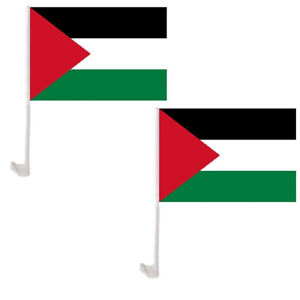 (2 Pack) Palestine Country Car Window Vehicle 12x18 12