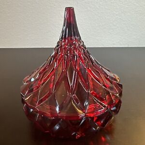 Hershey's Kisses Licensed Covered Candy Dish Ruby Crystal Kiss Valentines Red
