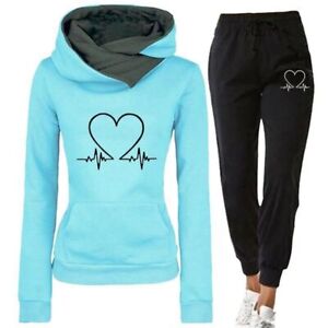 Women Tracksuit Two Piece Set Pants Pullovers Sweatshirts Sports Outfits Suits