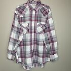 Western Frontier Men's Western Style Red Plaid Long Sleeve ButtonUp Shirt XL EUC