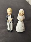 Vintage Bride And Groom Young Old Two Faced Salt Pepper Shakers Set Japan 50’s