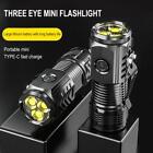 Three Eyed Mini Flashlight Rechargeable LED Flashlights High Lumens 2-4h