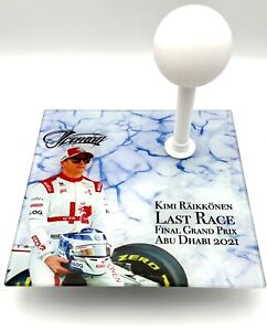 Formula 1 Kimi Raikkonen Abu Dhabi Last Race 2021 1:2 Helmet Glass Display Stand