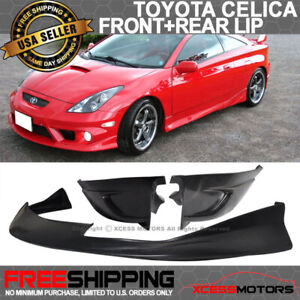 For 00-02 Toyota Celica JDM Style Front PU Bumper Lip+Pu VIP Style Rear Lip
