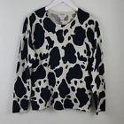 Talbots Women’s Cashmere Silk blend Cow Print Pullover Knit Sweater Size M