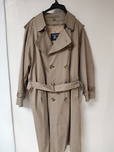 Vintage Burberrys of London Mens Belted Trench Coat Tan Plaid Interior Pre-Owned