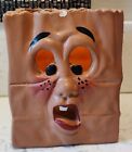 RARE Vintage Small Ceramic Paper Bag Silly Face Vase Weird Oddities Collectibles