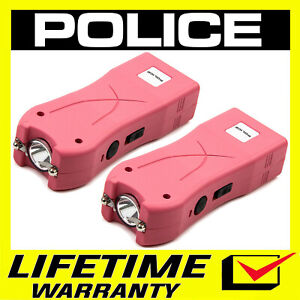 (2) POLICE PINK 398 Micro Stun Gun Self Defense Wholesale Lot