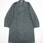 Vintage Swiss Military 48 BB Surplus Double Breasted Wool Trench Greatcoat Green