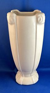 Vintage McCoy Vase Cream Color Column w/ Scroll  Detail
