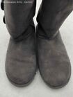 UGG Womens Bailey Button Triplet II Gray Suede Mid-Calf Snow Boots Size 8