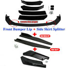 Glossy Black Front Bumper Spoiler Body Kit w/Side Skirt w/Rear Lip Universal 8pc (For: Kia Soul)