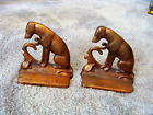 Antique Art Deco Greyhound/Whippet with Turtle Bookends Cast Solid Copper RARE