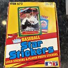 1987 Fleer MLB Baseball Star Stickers Wax Box- 36 Unopened Packs