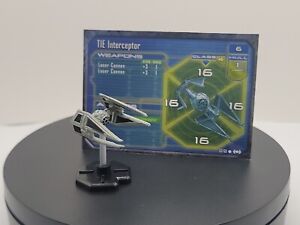 Star Wars Miniatures STARSHIP BATTLES TIE Interceptor 57/60 with card